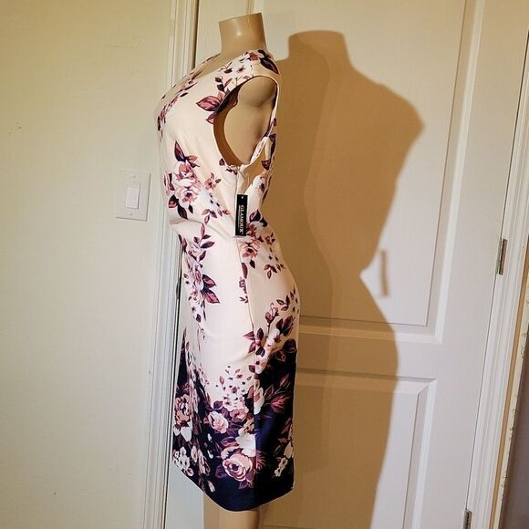 BRAND NEW GLAMOUR FLORAL DESIGN  PRINT KNEE LENGTH DRESS - Picture 7 of 14